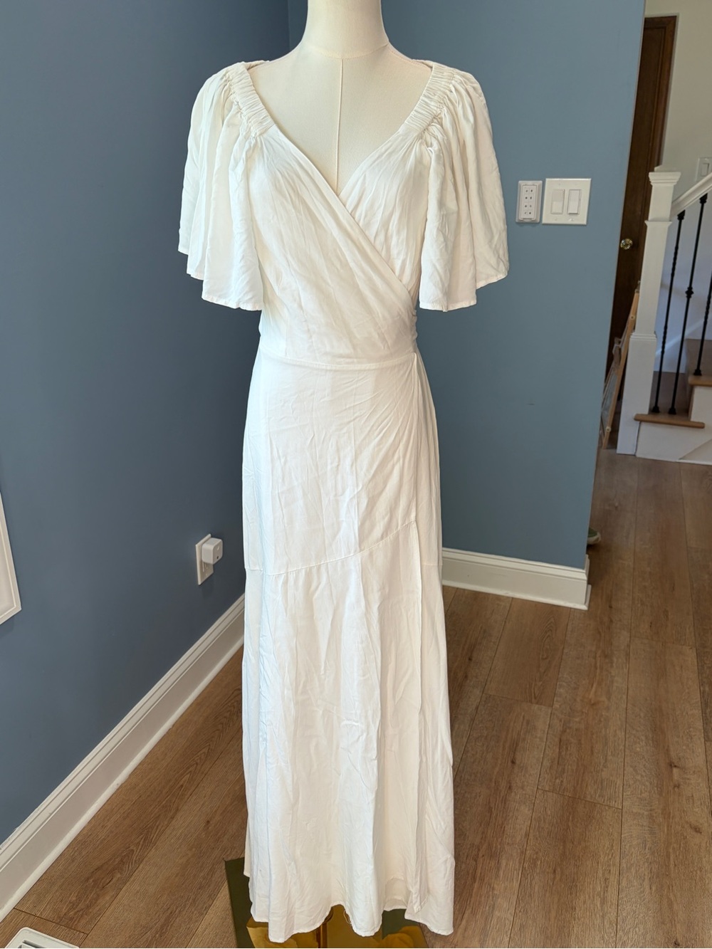 L Space White Panama Wrap Maxi Dress